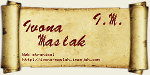 Ivona Maslak vizit kartica